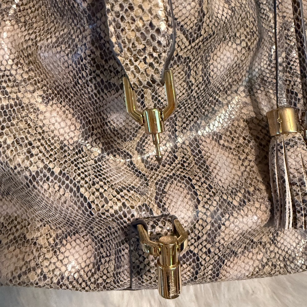 G.I.L.I Shoulder Bag GILI Hobo Bag Snakeskin Embossed Leather - Picture 5 of 9